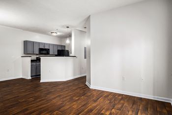 Spacious Living Area With Vinyl Plank Flooring
